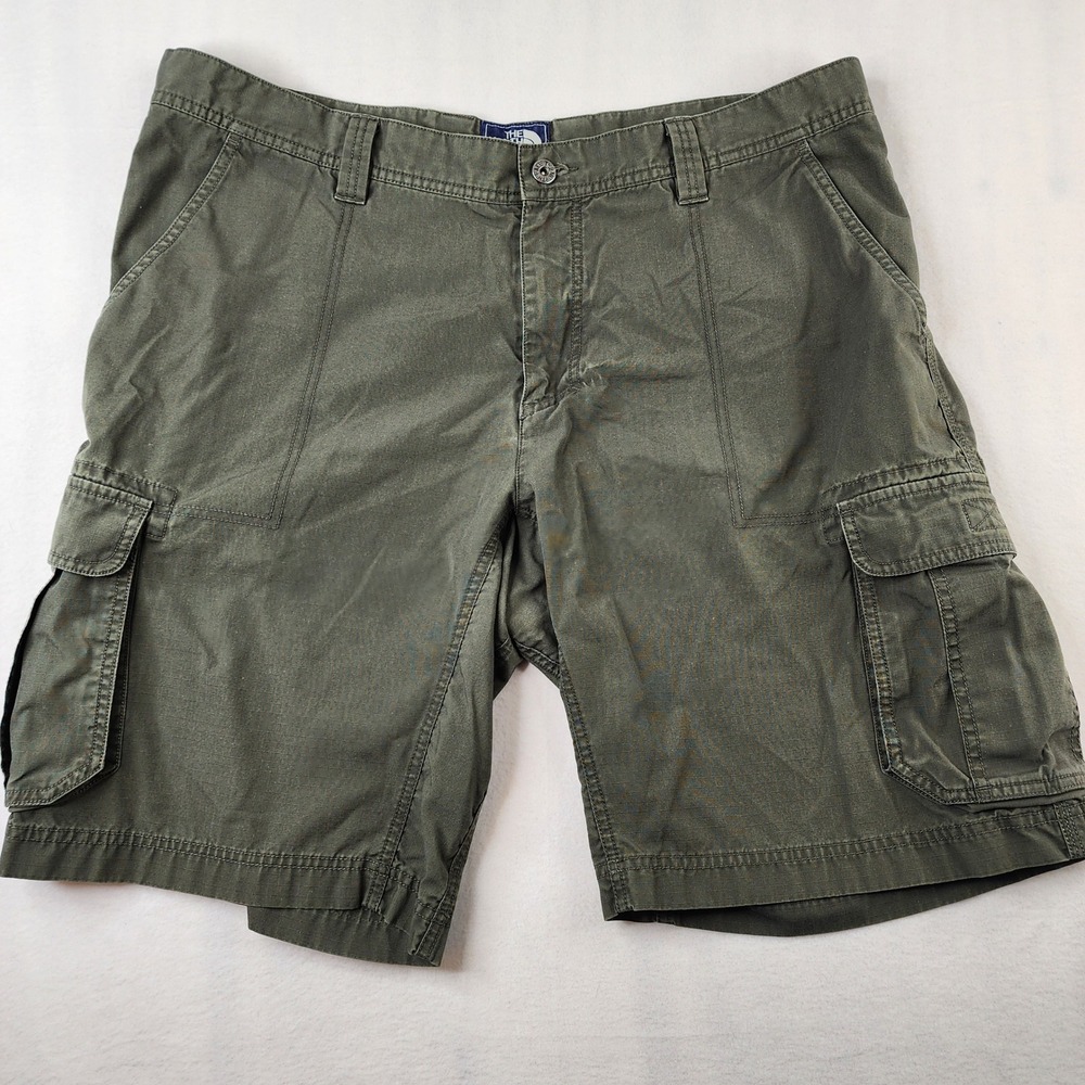 North Face Cargo‎ Shorts Mens Size 40 Olive Green Ripstop Hiking Utility